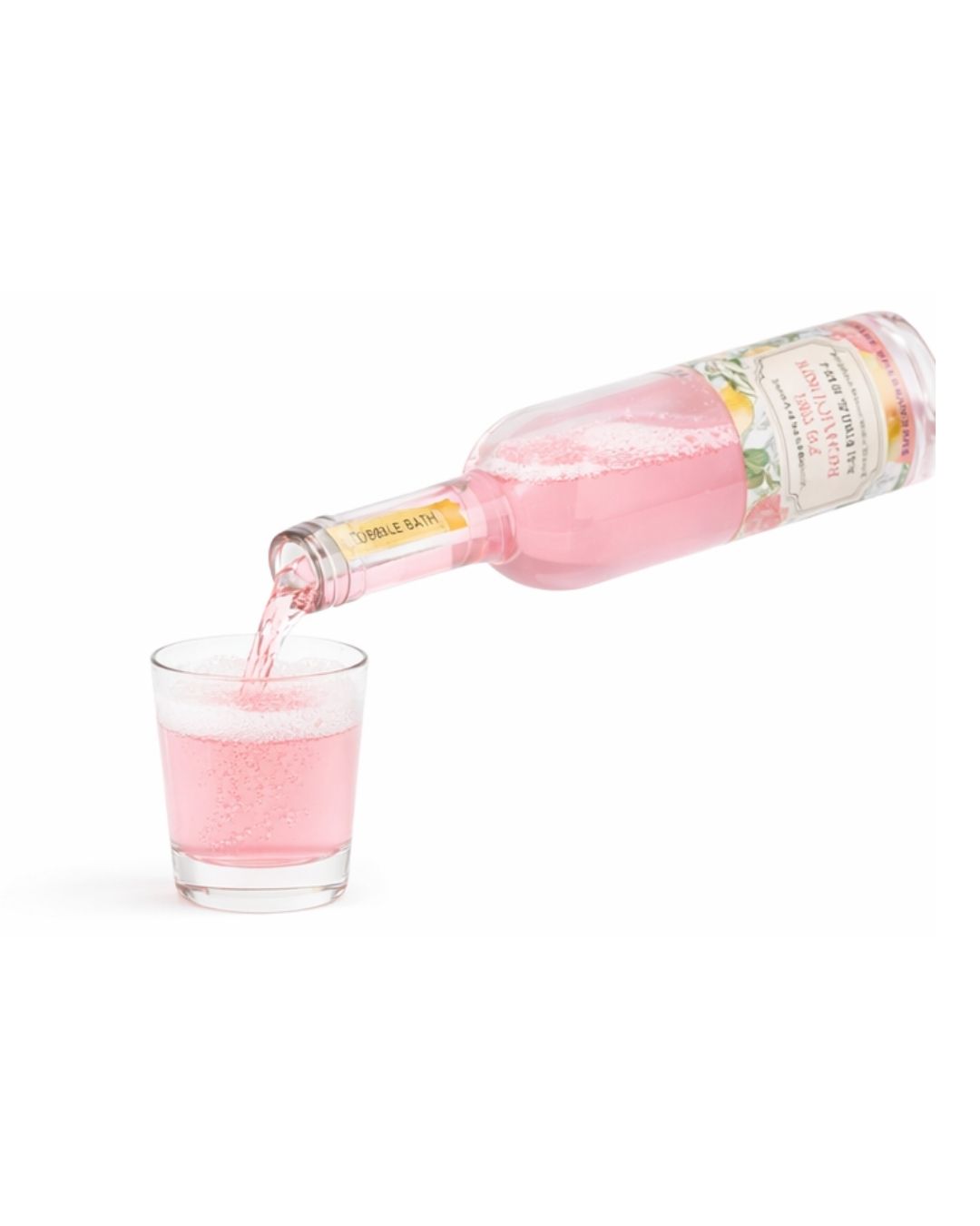 Botella de Pink Grapefruit Spirit sirviendo en un vaso